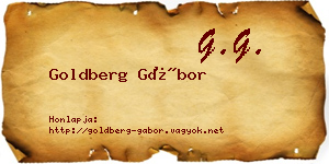 Goldberg Gábor névjegykártya